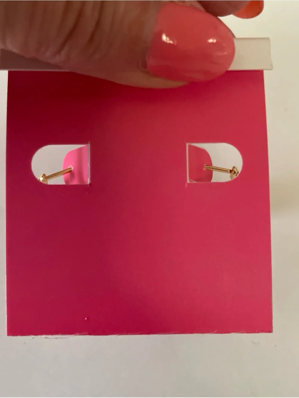 kate spade Gold Hoop Earrings with Black Enamel Spade Charm and Pink Accent